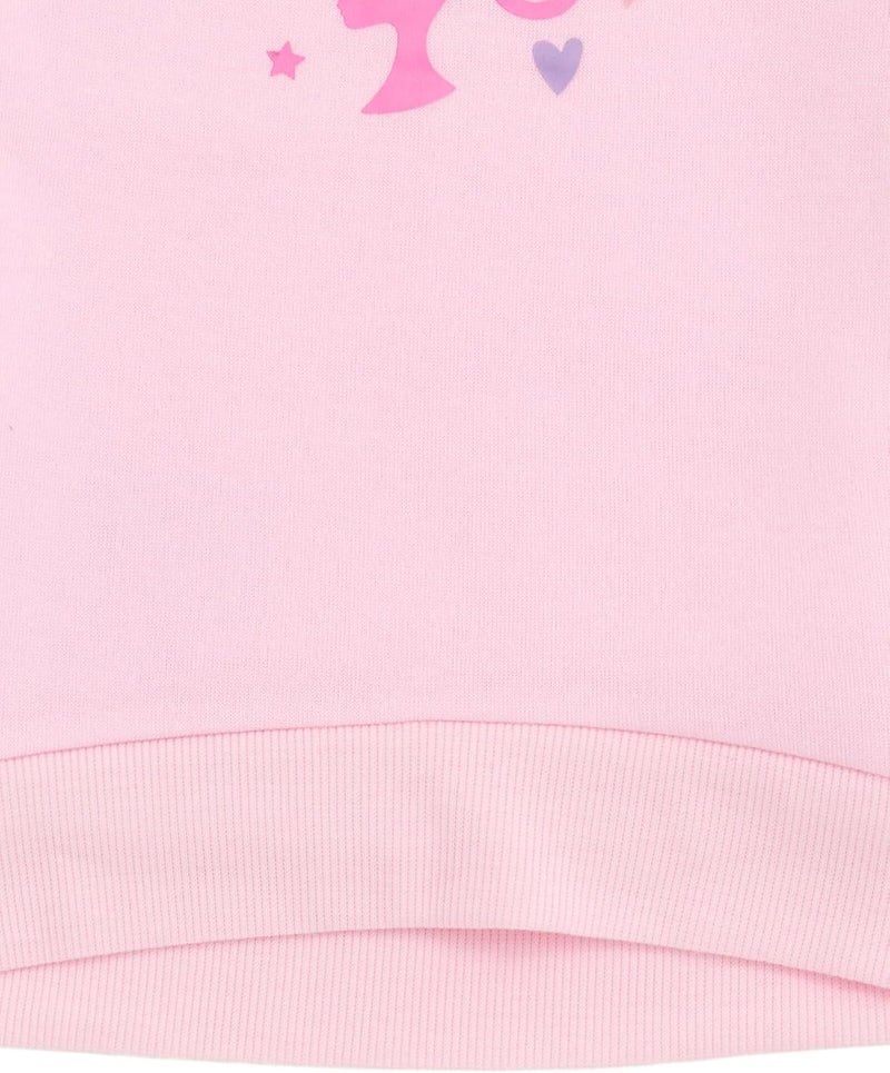 Barbie Girls Fleece Pullover Sweatshirt with Faux Fur Sleeves Toddler to Big Kid Sizes (2T - 14-16) - Image 4